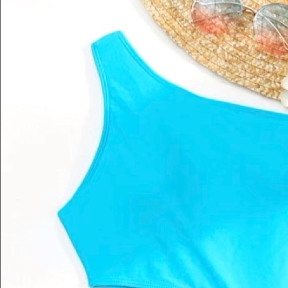 SweatyRocks Women's Bathing Suits One Shoulder Cutout One Piece Swimsuit Size L - Picture 8 of 9